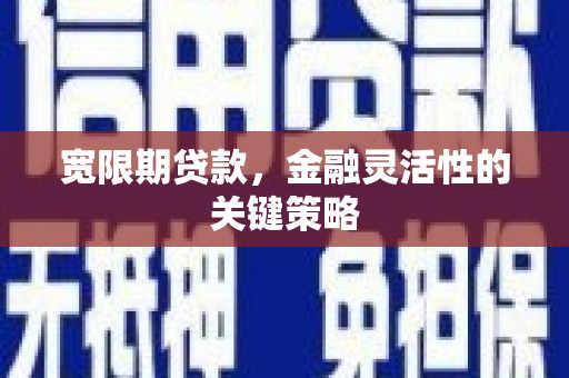兴隆台宽限期贷款，金融灵活性的关键策略