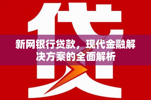 兴隆台新网银行贷款，现代金融解决方案的全面解析