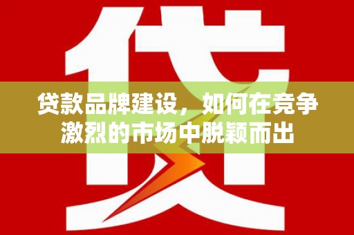 兴隆台贷款品牌建设，如何在竞争激烈的市场中脱颖而出