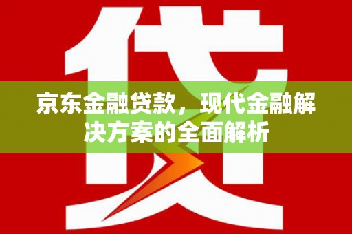 兴隆台京东金融贷款，现代金融解决方案的全面解析