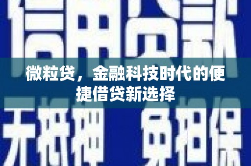 兴隆台微粒贷，金融科技时代的便捷借贷新选择
